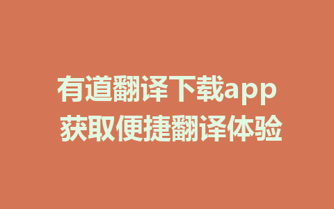 有道翻译下载app 获取便捷翻译体验