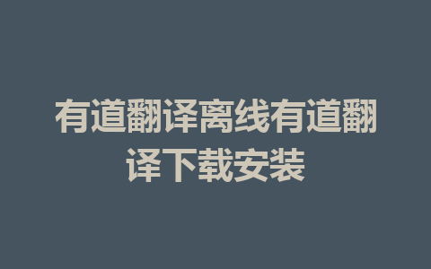 有道翻译离线有道翻译下载安装