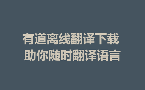 有道离线翻译下载 助你随时翻译语言