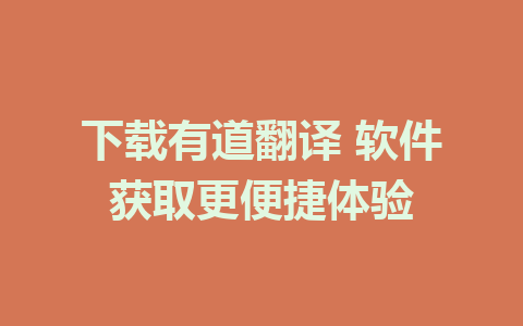 下载有道翻译 软件获取更便捷体验